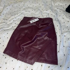 Dynamite Maroon Leather Skirt